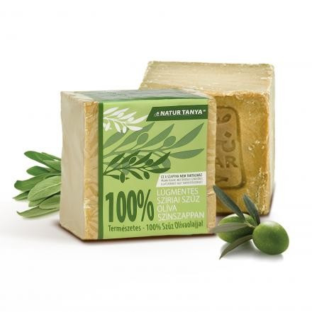 Natur Tanya® Lúgmentes, 100%-os aleppói szűz olíva színszappan – Arcra, testre, érzékeny, ekcémás, pikkelysömörös bőrre.