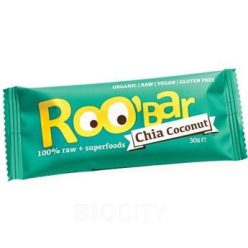 Roobar 100% raw bio gyümölcsszelet chia mag-kókusz 30 g