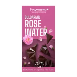   Benjamissimo bio vegán fekete csokoládé bolgár rózsavízzel 60 g