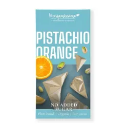   Benjamissimo bio vegán csokoládé pisztáciás tahinivel és narancsolajjal, hozzáadott cukor nélkül édesítőszerrel  60 g