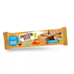   Brain Foods gluténmentes ostyaszelet csokoládéba mártott, karamellás kakaós krémmel töltött proteinnel édesítőszer 40 g
