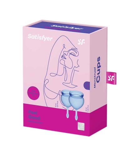 Satisfyer Feel good - menstruációs kehely szett (kék) - 2db