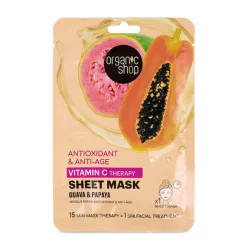   Organic Shop Antioxidáns és anti-aging fátyolmaszk guavával és papayával