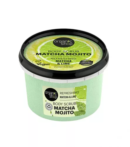 Organic Shop Frissítő testradír matcha-val és lime-mal