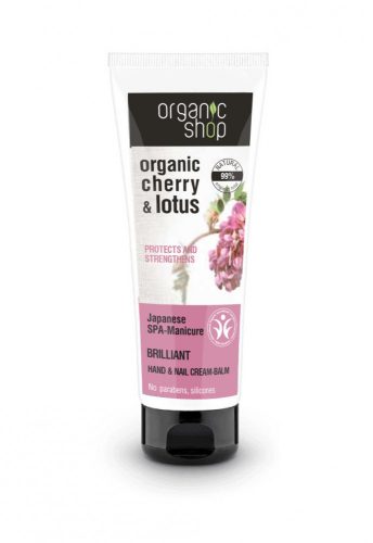 Organic Shop Kéz- és körömápoló balzsam bio cseresznye és lótusz kivonattal  75 ml