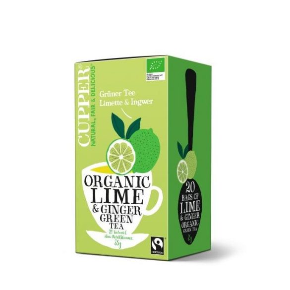 Cupper bio lime&ginger lime-gyömbér zöld tea 20 db 35 g