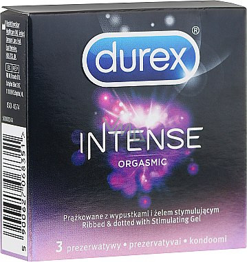 Durex Intense Orgasmic - bordázott és pontozott óvszer(3db) -