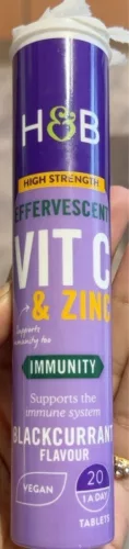 H&B c+cink pezsgőtabletta feketeribizli 20 db
