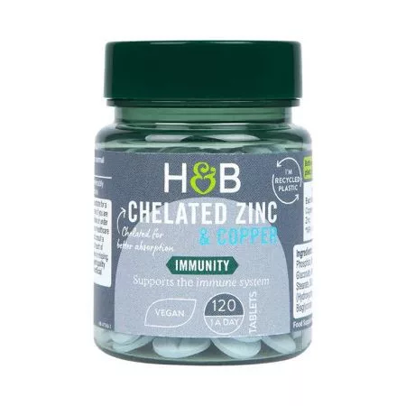H&B cink 15mg+réz tabletta 120 db