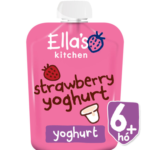 Ellas Kitchen bio görögjoghurt szamóca bébiétel 90 g