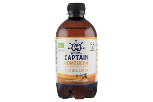 Captain bio kombucha élőflórás ital gyömbér-citrom 400 ml