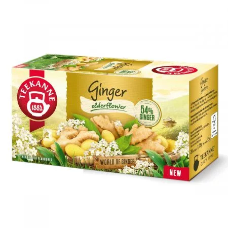 Teekanne world of ginger bodzavirág ízű gyömbértea 20x1,75 g 35 g