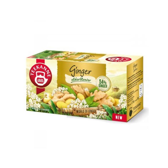 Teekanne world of ginger bodzavirág ízű gyömbértea 20x1,75g 35 g