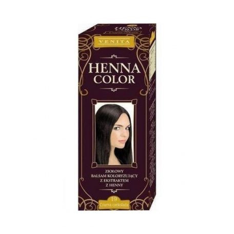 Henna Color szinező hajbalzsam nr 19 fekete csokoládé 75 ml