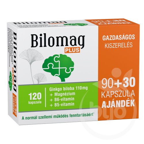 Bilomag plus 110mg gingko biloba kivonatot tartalmazó étrend-kiegészítő kapszula 90+30 db 120 db