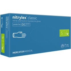   Nitrylex S-es egyszerhasználatos púdermentes nitril kesztyű kék 100db