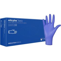   NITRYLEX BASIC A100 BLUE - nitril púdermentes kék vizsgálókesztyű XS #ZMM