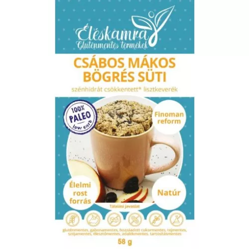 Éléskamra csábos mákos bögrés süti szénhidrátcsökkentett lisztkeverék 58 g