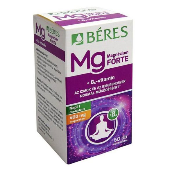 Béres magnézium 400mg+B6 -vitamin forte tabletta 50 db