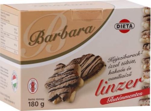 Barbara gluténmentes kajszis kakaós vaníliás linzer 180 g