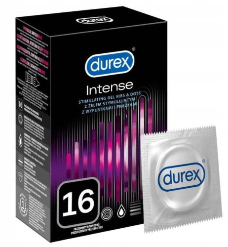 Durex Intense Orgasmic - bordázott és pontozott óvszer (16db)