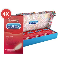  Durex Feel Thin - élethű érzés óvszer csomag (4 x 12 db)