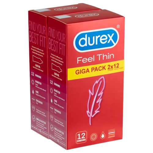 Durex Feel Thin - élethű érzés óvszer csomag (2x12db)