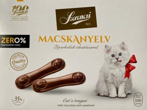 Szerencsi zero macskanyelv maltitos tejcsokoládé 100 g