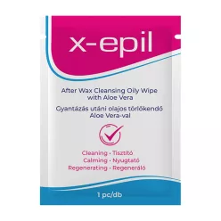   X-Epil - Gyantázás utáni olajos törlőkendő (1db) - Aloe Vera