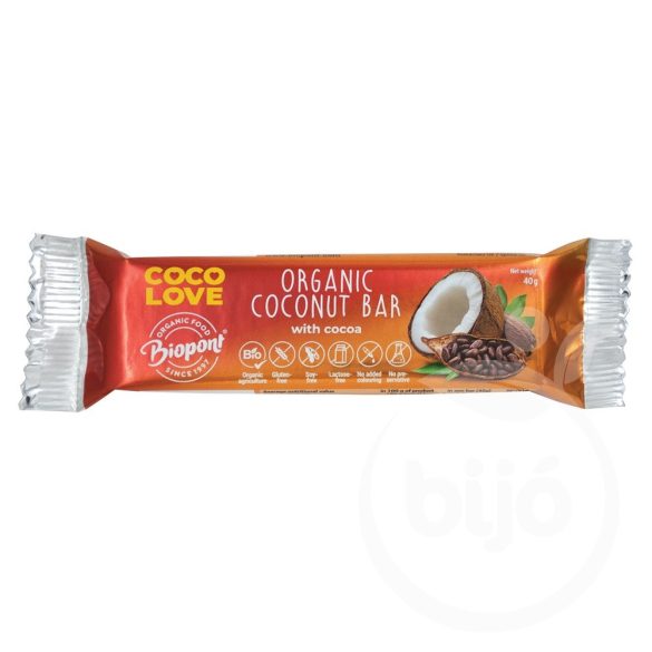 Biopont bio coco love kakaós kókuszos szelet 40 g