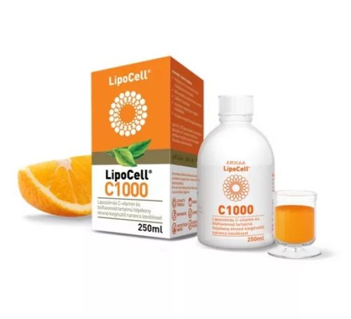 Lipocell c1000 liposzómás c-vitamin és bioflavonoid tartalmú folyékony étrend-kiegészítő narancs ízesítéssel 250 ml