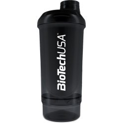   BiotechUSA Keverőpalack Biotech Wave+ Compact 500ml (+150ml) fekete-füst