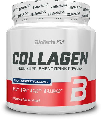 BiotechUSA Collagen 300g fekete málna