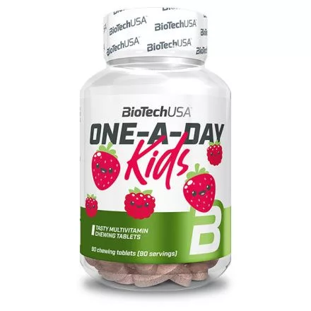 BiotechUSA One a Day Kids 90 tbl eper-málna