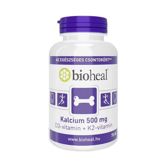 Bioheal kalcium 500 mg+d3-vitamin+k2-vitamin tabletta 70 db