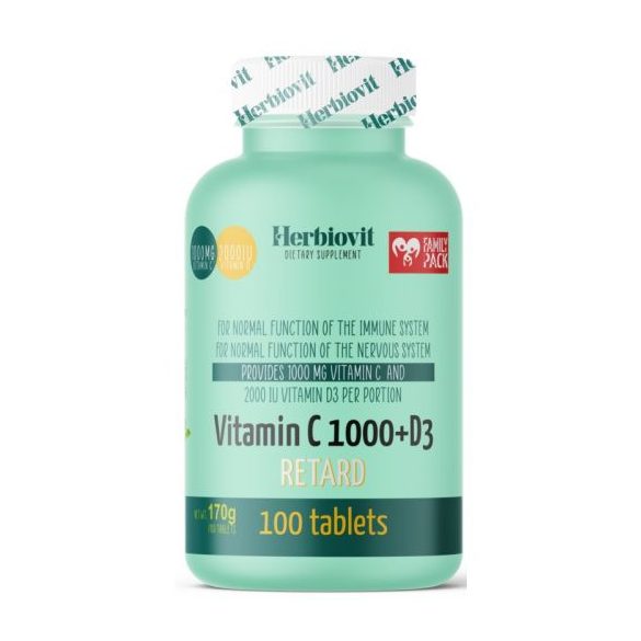 Herbiovit Vitamin C1000+D3 Retard Tabletta 100 db