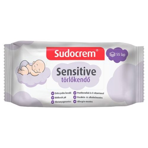 Sudocrem baba törlőkendő sensitive 55 db