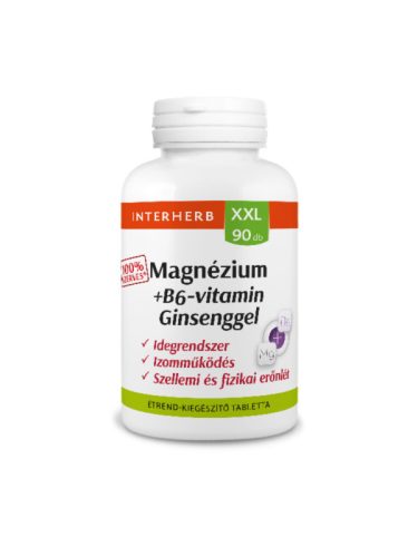 INTERHERB XXL MAGNÉZIUM 100% SZERVES + B6 + GINSENG TABLETTA 90DB