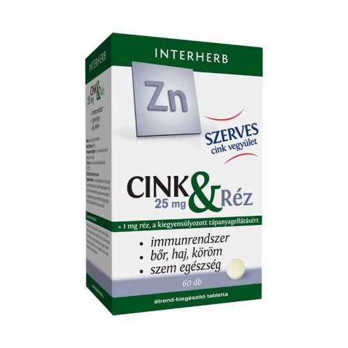 INTERHERB SZERVES CINK & RÉZ TABLETTA