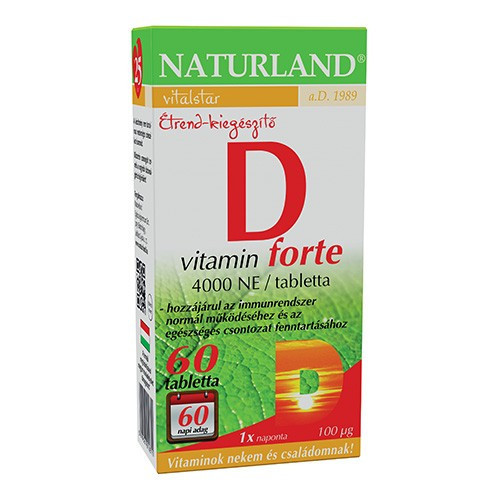 Naturland d-vitamin forte tabletta 60 db