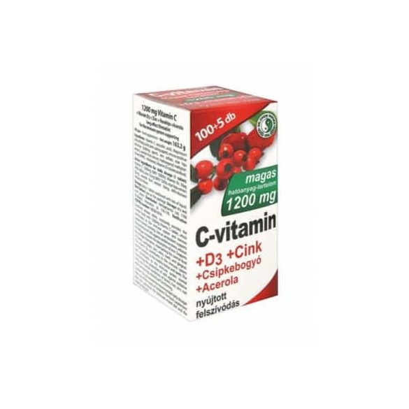 Dr.chen c-vitamin 1200mg+d3+cink+acerola+csipkebogyó tablett 105 db