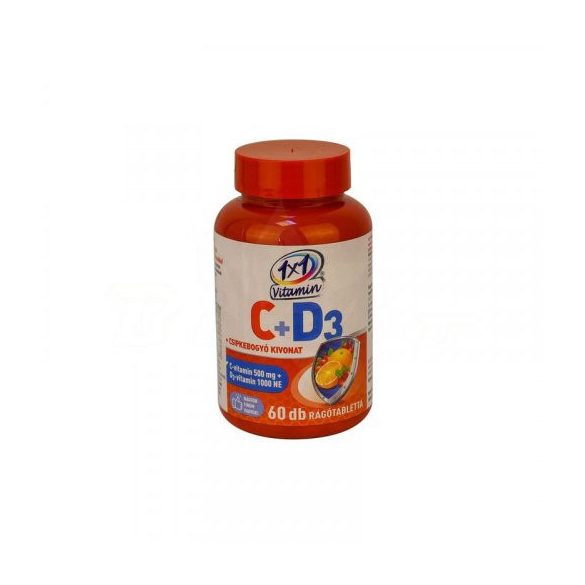 1x1 vitamin c-vitamin 500mg+d3+csipkebogyó rágótabletta narancs 60 db
