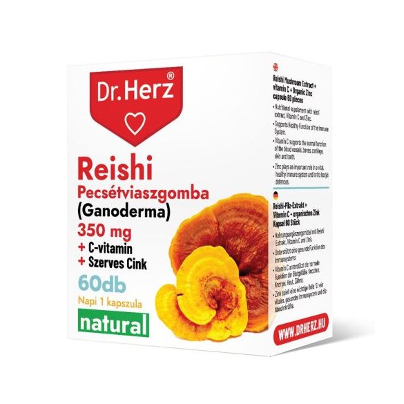 DR Herz Reishi 350 mg + C-vitamin + Szerves Cink 60 db kapszula