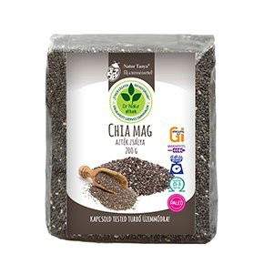 Dr. Natur étkek, Chia mag (Fekete Salvia hispanica, Azték zsálya). Tápanyagbomba! Ételsűrítésére is! 200g