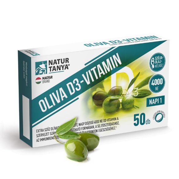 Natur Tanya® OLIVA D3-vitamin. 4000 NE Quali®-D aktív D3-vitamin