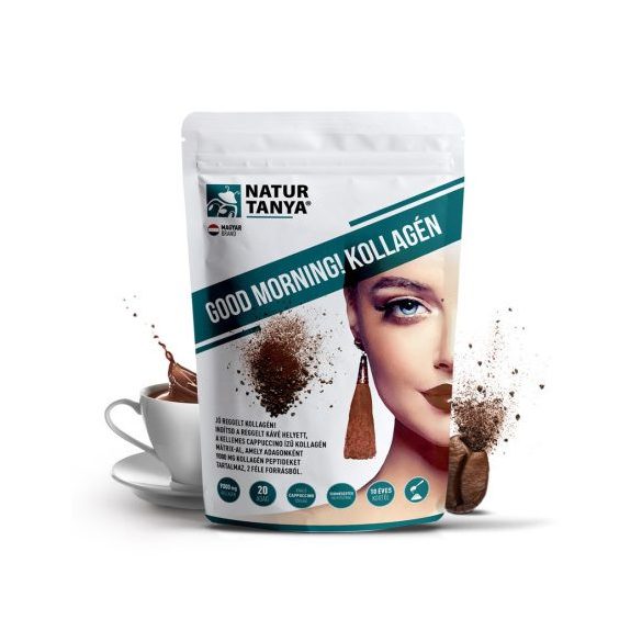 Natur Tanya® Good morning! Kollagén cappuccino - hal és marha kollagén peptidek, biotin, C-vitamin és cink-biszglicinát