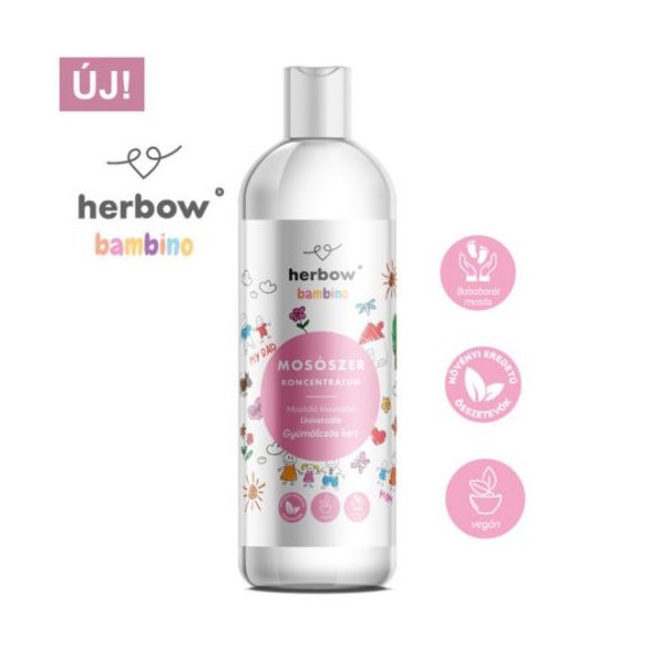 Herbow bambino folyékony mosószer koncentrátum univerzális gyümölcsös kert 1000 ml