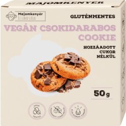   MAJOMKENYÉR GLUTÉNMENTES VEGÁN CSOKIDARABOS COOKIE HOZZÁADOTT CUKOR NÉLKÜL 50G