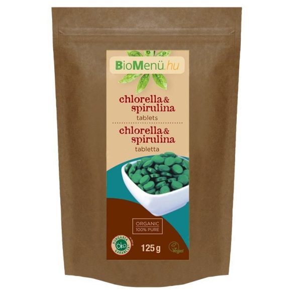 Bio menü bio chlorella és spirulina tabletta 125 g