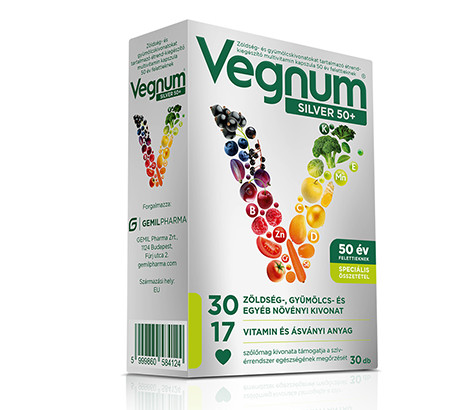 Vegnum silver 50+ étrendkiegészítő multivitamin kapszula 30 db